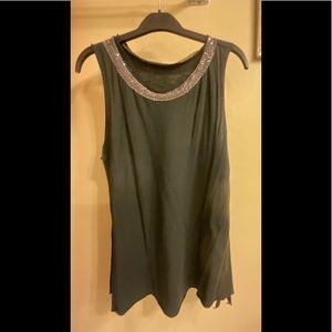 High scoop neck blouse